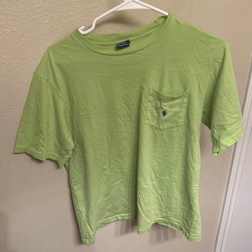Green polo t shirt large (16/16) children large